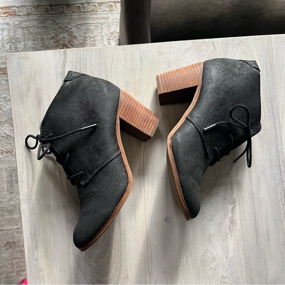 Toms Lunata Black Metallic lace up boots size 8 1/2 - Picture 10 of 12